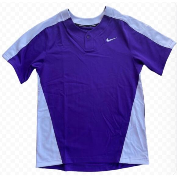 Nike Team Engineered Baseball Men's Jersey Purple White NWT - Size M - Picture 1 of 9